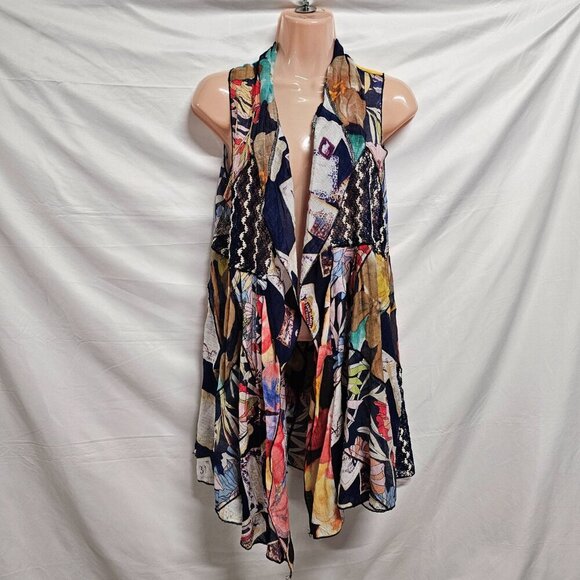Soft Surrounding Patchwork Boho Vest Women Size M Multicolor - Picture 4 of 13
